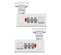 2pcs Serrure Combinée pour Valise Et Bagage Moraillon Serrure Numérique à Code pour Boîte Aluminium Cosmétique, Argent