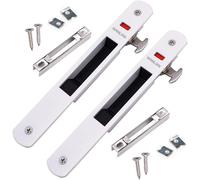 2Pcs Serrure De Porte Coulissante,Fermeture Latérale Charcuterie Serrure,Crochet,Pour Porte,Porte En Verre,Porte Mobile-Raccords De Quincaillerie De Verrouillage,Longue 197 X Large 28 Mm Blanc