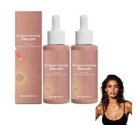 2PCS Sérum Autobronzant, Gouttes Autobronzantes, Gouttes Bronzantes pour le Visage et le Corps, Hâle Progressif et Durable Sans Soleil, pour Tous les Types de Peau