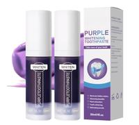 2PCS Sérum Blanchissant Dentaire Purple, Dentifrice Violet, Blanchiment des Dents, Correction Immédiate Couleur des Dents, Haleine Fraîche, Convient Aux Dents Jaunes, 30 ml Par Flacon