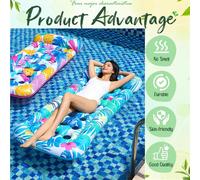 2pcs/Set Chaise longue flottante pour piscine, lit flottant gonflable pour piscine, hamac aquatique pour adultes, radeau flottant pour piscine, convient pour les fêtes flottantes en piscine, les activ