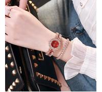 2pcs/set Montre femme pas cher - Avec Diamant Bracelet Femme - Bijoux femme