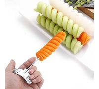 2pcs Set Spirale de Légumes en Acier Inoxydable Manuel Outil de Dé pour Concombre Carotte Pomme de Terre en Spirales et Outil de Décoration