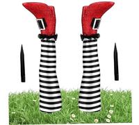 2PCS / Set Witches Junes Halloween Decor 3D Upside Down Wicked Witch Mags avec enjeux, Halloween Witch Decorations for Lawn, Yard et Patio Decor Red
