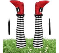 2PCS / Set Witches Junes Halloween Decor 3D Upside Down Wicked Witch Mots avec enjeux, Halloween Witch Decorations for Peld, Yard and Patio Decor Decorations, Witches