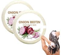 2pcs Shampoing Biotine Oignon 60g, Shampooing Solide Bio, Shampooing Savon Mousse Douce, Shampoing Purifiant Cheveux Gras, Nettoyage Profond Hydratant Contrôle Frisottis Pour Cheveux Nourris