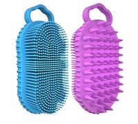 2pcs Silicone Body épurateur, 2 po en 1 Brosse de masseur du cuir chevelu à double côté, épurateur à cheveux en silicone facile nettoyer avec une poignée non glissante..
