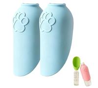 2PCS Silicone Drinking Bowl Attachment for Dogs,Silicone Dog Water Bottle Adapter,Portable Travel Water Dispenser, Leakproof, Food Suitable-, for All Kinds of Pets(A)