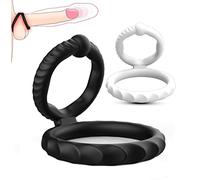 2pcs Silicone Hommes Sport Anneaux Élastiques pour Cọckrịng Pẹnisrịng, Noir