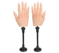 2Pcs Silicone Nail Art Pratique Main Acupuncture Tatouage Prothèse Articulations De La Main Anneau Manucure Présentoir Costume Vêtements pour Support Présentoir Tenue Support