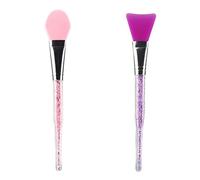 2pcs Silicone visage masque brosse maquillage maquillage outil de beauté Masque de boue faciale applicateur corps pour corps pour beurre carrosserie (rose et violet), pinceau en silico