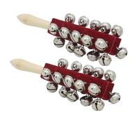 2pcs Sleigh Bells Musical Percussion Bells 21 Bells Wood Handle Stick Shaker For Holiday Wedding Birthday Facile To Use Instrument Shaker Rattle Musical Percussion