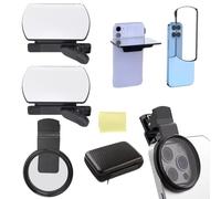 2Pcs Smartphone Camera Reflection Clip Kit Lentille à Effet Miroir Clip Miroir de caméra téléphonique Réglable pour Créer des Effets Miroir Uniques avec 1 Filtre polarisant 52mm