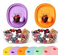 2PCS Snack Box With Finger Lid, No-Mess Easy Grip Snack Container，set c