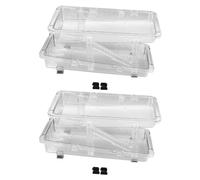 2PCS Soda peut distributeur pour réfrigérateur 2 couches réglables auto roulant transparent porte-bois d'organisateur de boisson pour le comptoir pour armoire de garde-manger
