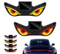 2PCS Solar Demon Eye LED Car Window Light,Lumières dynamiques de Voiture de 5 Modes,USB Solaire Double Puissance,Éclairage ambiant à Induction de Vibration,pour fenêtre de Voiture (E)