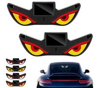 2PCS Solar Demon Eye LED Car Window Light,Lumières dynamiques de Voiture de 5 Modes,USB Solaire Double Puissance,Éclairage ambiant à Induction de Vibration,pour fenêtre de Voiture (D)