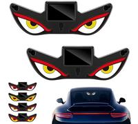2PCS Solar Demon Eye LED Car Window Light,Lumières dynamiques de Voiture de 5 Modes,USB Solaire Double Puissance,Éclairage ambiant à Induction de Vibration,pour fenêtre de Voiture (C)