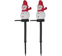 2pcs Solar Snowman Lights Decorative Outdoor Snowman Lighted Ornament Waterproof Christmas Snowman Decor for Garden Courtyard Lawn