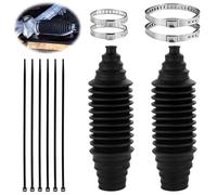 2pcs Soufflet de Crémaillère de Direction pour Voiture, Kit de Soufflets de Biellette de Direction Intérieure en Silicone avec 4 Pinces de Verrouillage et 6 Attaches de Câble Accessoires