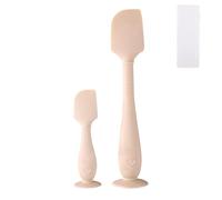 2pcs Spatules Crème pour les Fesses de Bébé avec Étui, 2 Tailles Applicateur Pâte en Silicone Souple et Flexible Spatule Crème Contre l'Érythème Fessier Brosse pour Fesses Nouveau-Né(Beige)