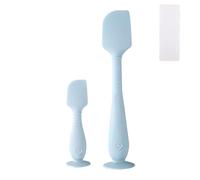 2pcs Spatules Crème pour les Fesses de Bébé avec Étui, 2 Tailles Applicateur Pâte en Silicone Souple et Flexible Spatule Crème Contre l'Érythème Fessier Brosse pour Fesses Nouveau-Né(Bleu)
