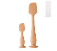 2pcs Spatules Crème pour les Fesses de Bébé avec Étui, 2 Tailles Applicateur Pâte en Silicone Souple et Flexible Spatule Crème Contre l'Érythème Fessier Brosse pour Fesses Nouveau-Né(Marron)