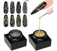 2pcs Spider Gel: 5 G Gel Liner Noir Blanc Pour Nail Art, Vernis Semi Permanent U V Pour Manucure, Convient Aux Débutants, Pour Salon À Domicile
