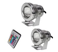 2PCS Spot LED Sous Marin - 10W Lumière LED Submersible, Projecteur De Jardin Étanche IP68, Lumières De Paysage Extérieures Télécommandées RVB, Pour L'éclairage Terrasse Piscine Jardin ( Color : Rgb+re