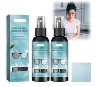 2PCS Spray de réparation pour verres de lunettes, 100 ml, anti-traces de doigts, anti-rayures, spray nettoyant pour vitres des yeux, pour enlever les rayures(Verres)