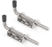 2pcs Spring Lock,Garage Door Lock,Sliding Door Bolt Lock,Garden Shed Door Lock,Rubber,with Suspension,Galvanized