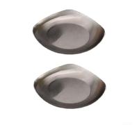 2PCS Square Stainless Steel Plates 9.5cm Gold pour sauce Dish(Silver)