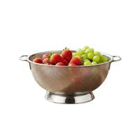 2PCS Stainless Steel Colander With Double Handle Food Pasta Strainer Basket With Self-draining Solid Ring Base Fine Mesh Filter pour Riz, Spaghetti, Nouilles