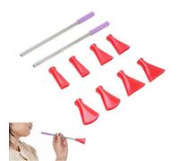 2PCS Stainless Steel Straw Blow Nozzles, Multifunctional Acrylic Fluid Art Tools Paint Pouring Spout Pour Painting Supplies for Dutch Pouring (Rouge)
