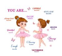 2PCS Stickers Muraux Ballet Stickers Rose mur Ballet Amovible Dansant Fille Muraux Autocollants DIY Stickers Muraux Enfants Stickers Muraux Fille(30x90CM)