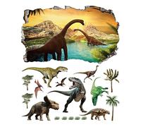 2PCS Stickers Muraux Dinosaure 3D fenêtre XXL Animaux T-Rex M008 Autocollants DIY Poster Vinyle Papier Peint Wall Stickers Chambre Enfant Bébé Garçon Decoration 580x1000mm