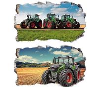 2PCS Stickers Muraux Tracteur 3D fenêtre XXL Agriculture V024 Autocollants DIY Poster Vinyle Papier Peint Wall Stickers Chambre Enfant Bébé Garçon Decoration 580x1000mm