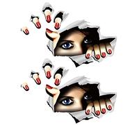 2pcs Stickers pour Voiture Femme, 3D Autocollants De Voiture Stickers de Voiture Autocollant Voiture Humour Autocollant Décoratif en PVC Sticker Créatif pour Fenêtre Voiture Mur Moto