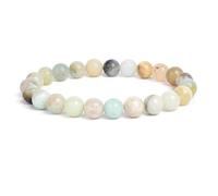 2pcs Stone Naturelle Amazonite Round Perles Femmes Men Bracelets 4/6/8/10/12mm Gift Gift Elastic