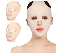 2pcs Strap minceur du visage, 3D masque de levage de visage respirant réutilisable, double menton anti-ride V