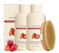 2Pcs Strawberry Skin Treatment,Strawberry Legs Resurfacing Cream For Women,Advanced Triple-Acid Complex,Helps Reduce Chicken Skin Bumps,Exfoliating Body Cream With Deep Hydration.