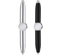 2pcs Stylo À Bille En Métal, Fidget Spinner Pen Avec Outil D'écriture De Lumière Led Stylo Fidget Pratique Stylo À Bille À Pointe Lumineuse Pour L'éclairage Pour Écrire Dans L'obscurité
