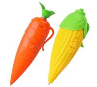 2PCS Stylo Carotte 2-en-1 Enregistreur Vocal de 60 Secondes et Stylos à Bille Stylo Enregistreur de Maïs et Carotte en Plastique avec Clip pour Enfants, Étudiants, Enseignants
