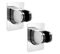 2PCS Support de douche, 3M Autocollant Support de Pomme de Douche Mural Détachable Avec à Angle Réglable, Imperméable, mural pour Salle de Bain, Hôtel et Appartement