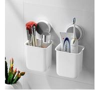 2PCS Support de Rangement pour Brosse à Dents Mural Porte Brosse a Dent et Dentifrice Range Brosse a Dent Electrique Support B