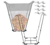 2PCS Support de sac poubelle,Support de Sacs à déchets de jardin,Support de sac d'extérieur polyvalent,Cadre de sac poubelle en métal,Support de sac à feuilles(114-170L)