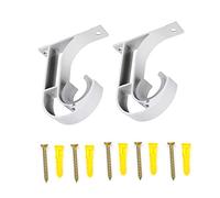 2pcs Support de Tringle à Rideau Supports de Fixation au Plafond Support Tringle Penderie en Alliage de Zinc pour Chambre Salon avec Vis Tuyaux d'expansion (Blanc)