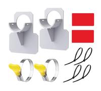 2pcs Support de Tuyau de Piscine, Support de Tuyau d'Eau avec Colliers de Serrage en Acier Inoxydable et Attaches de Câble Accessoires de Piscine Hors Sol pour Éviter l'Affaissement des Tuyaux