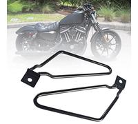 2pcs Support Sacoches Moto, Support de Sacoche de Selle de Moto, Supports de Montage de Sacoches de Moto Gauche et Droite, Cadres et Raccords pour Moto pour XL883/1200 HD1450/1584 (Noir)