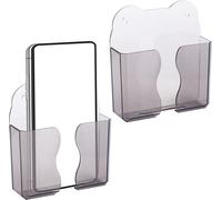 2pcs Supports De Téléphone Muraux, Support Mural En Plastique Téléphone Portable Support De Chevet Pour Smartphone Accessoires Pour Iphone Et Android (Gris Volcanique)[Pop948933]